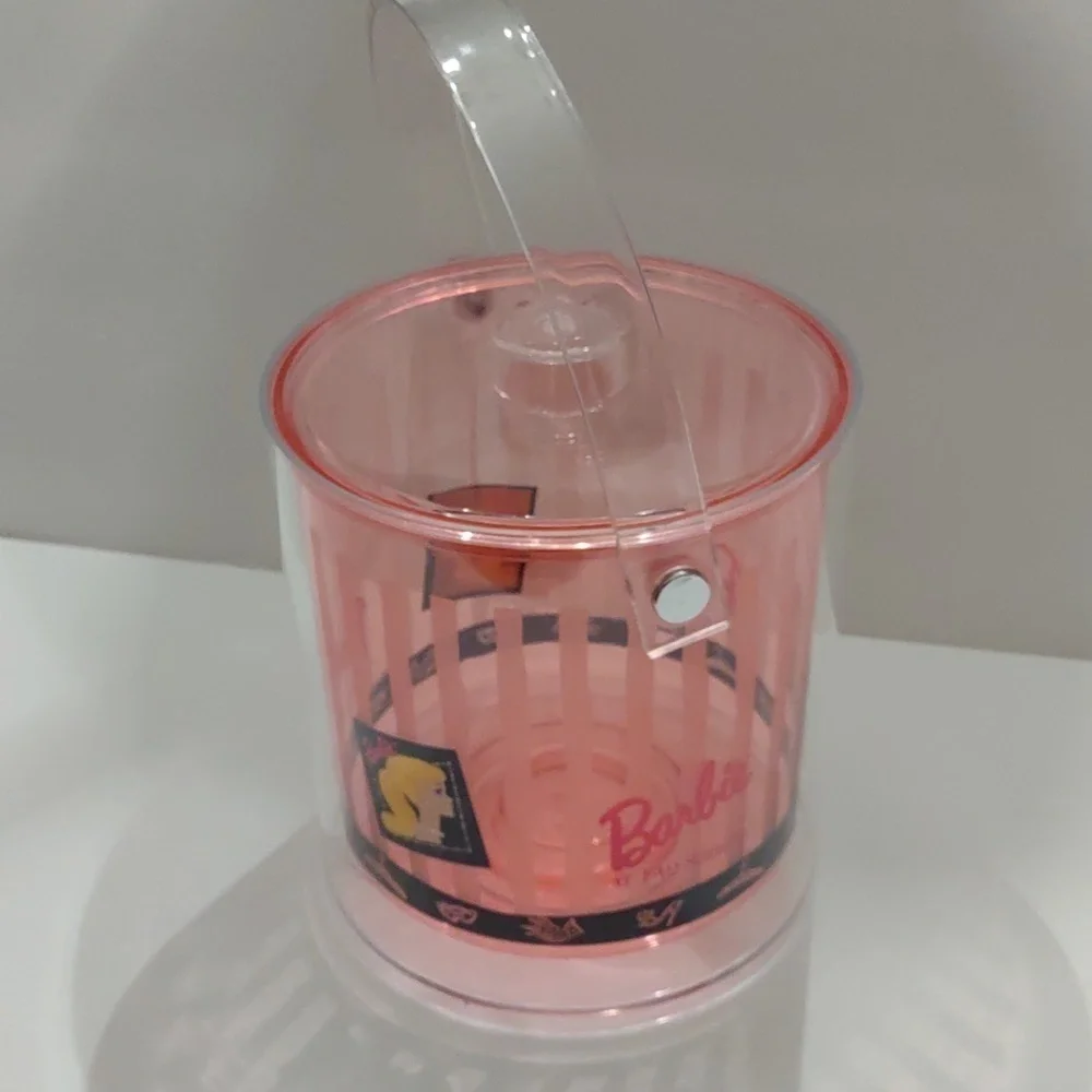FAO Schwarz 1995 Barbie Ice Bucket Pink Acrylic MCM Style Vintage
